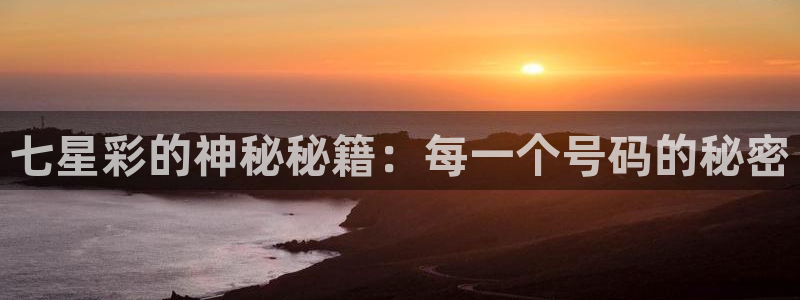 so米体育直播间：七星彩的神秘秘籍：每一个号码的秘密